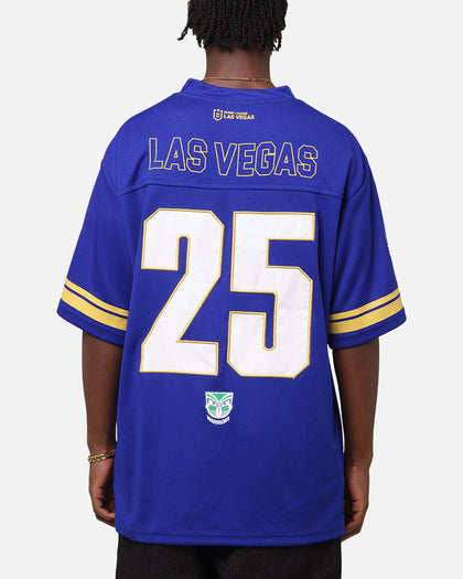 Bleacher Athletic New Zealand Warriors NRL 2025 Las Vegas Round Grid Iron T-Shirt Official Team Colour