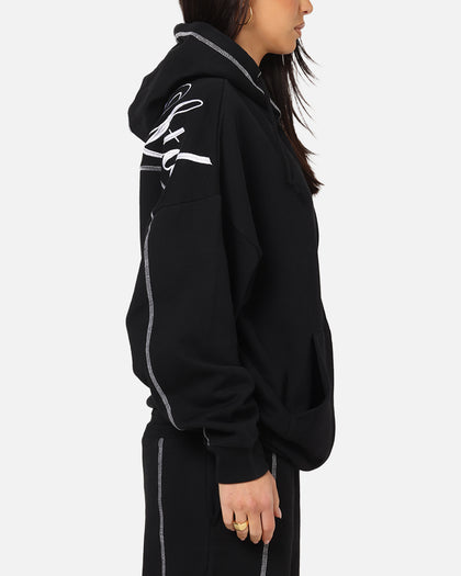 Carre Script Hoodie Black
