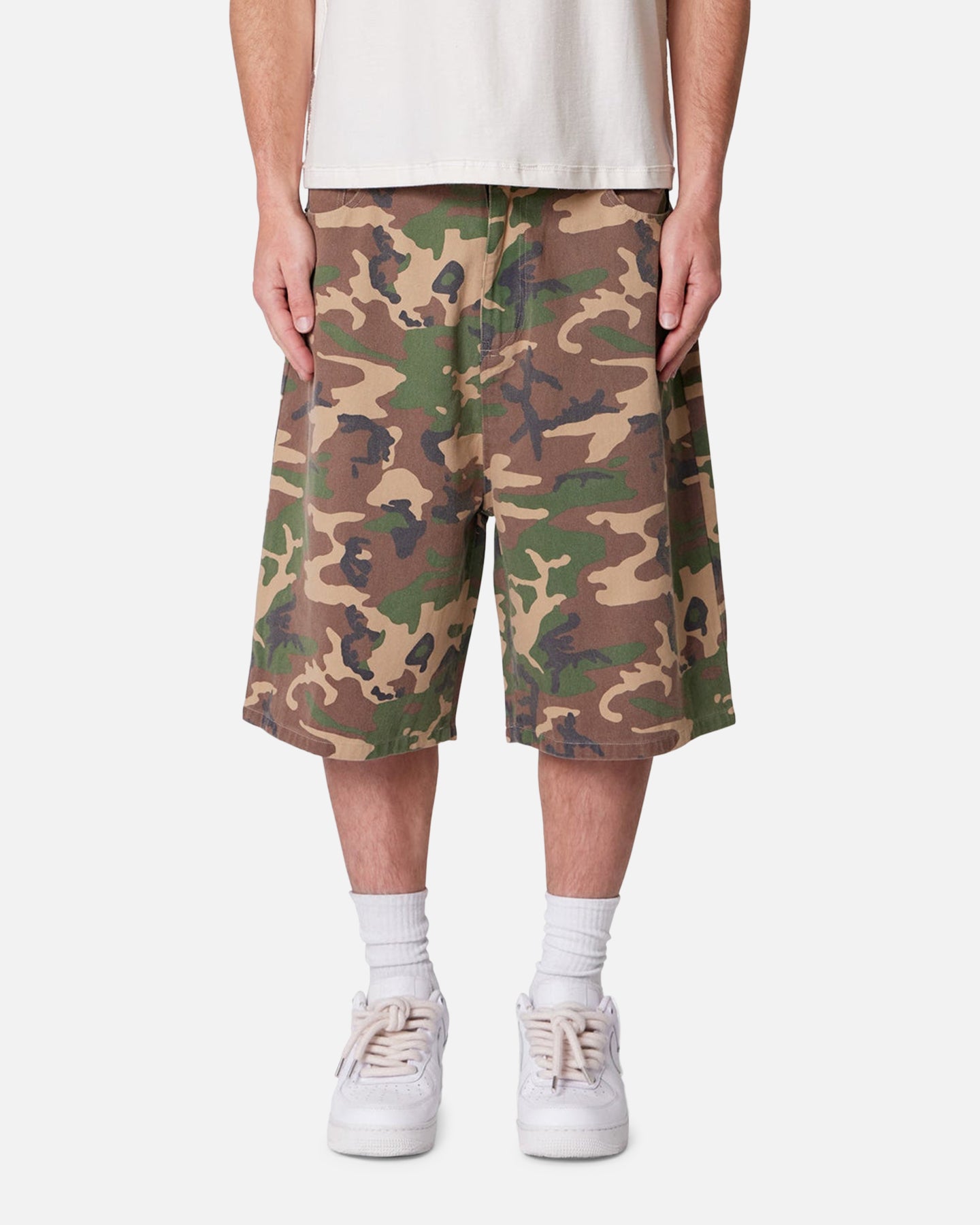 ショートパンツ baggies shorts 5inch woodland camo MNML Baggy Camo Twill Shorts Woodland Camo | Culture Kings US