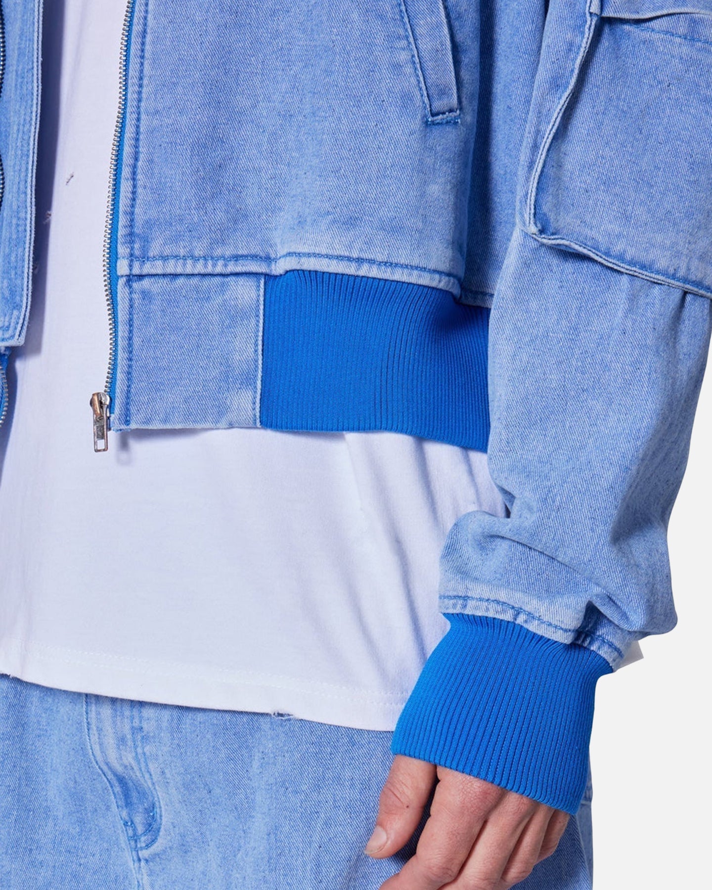 MNML Cropped Denim Jacket Blue | Culture Kings US