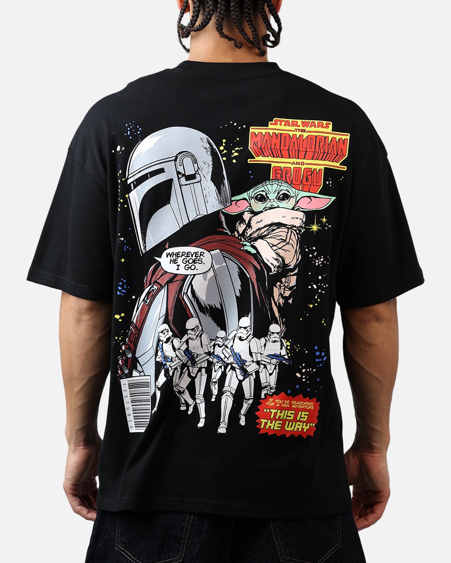 73Studio Star Wars Mando And Grogu Comic T-Shirt Black | Culture