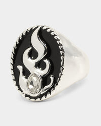 Wild For The Weekend Flame Signet Ring (Medium) Silver