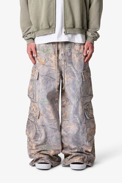 MNML Rave Double Cargo Pants Grass Camo