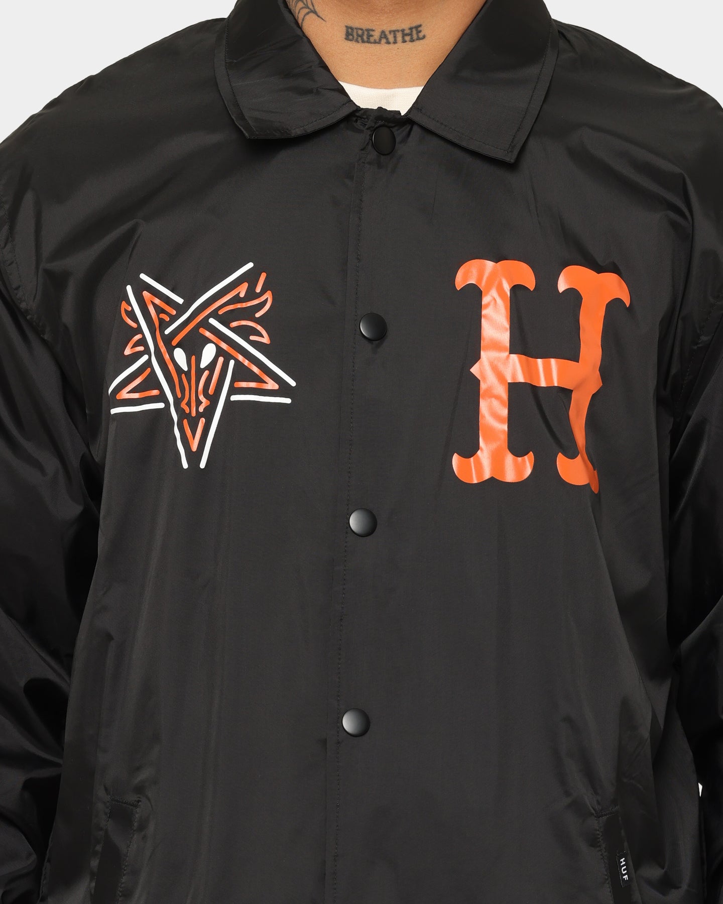 HUF X Thrasher Split Coaches Jacket Black | Culture Kings US