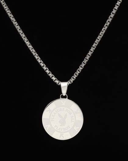 Playboy By House Of Auric Playboy Chip Pendant Sterling Silver