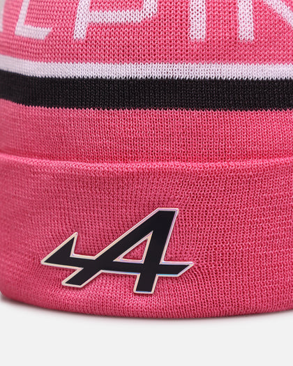 New Era X Alpine Team Cuff Knit Beanie Pink