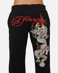 Ed Hardy Women's Afterburn Flare Trackpants Black
