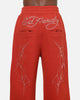 Ed Hardy Cyber Rhinestone Track Pants Red