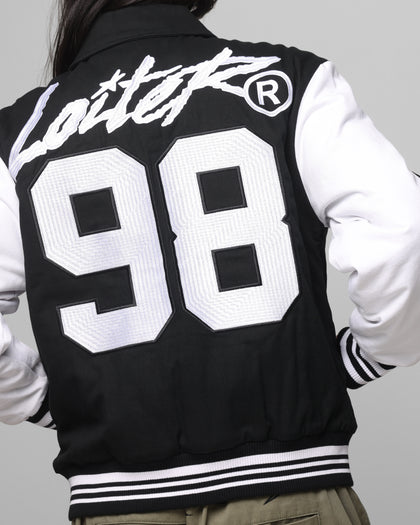 Loiter Vice City Varsity Jacket Black/White