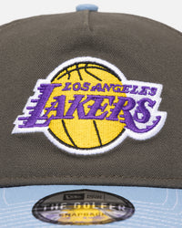 New Era Los Angeles Lakers 'Contrast Visor' Pre-Curved Golfer Snapback Moss/Sky