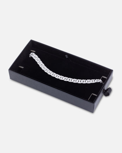Saint Morta Baguette Interlink Chain Iced White Gold