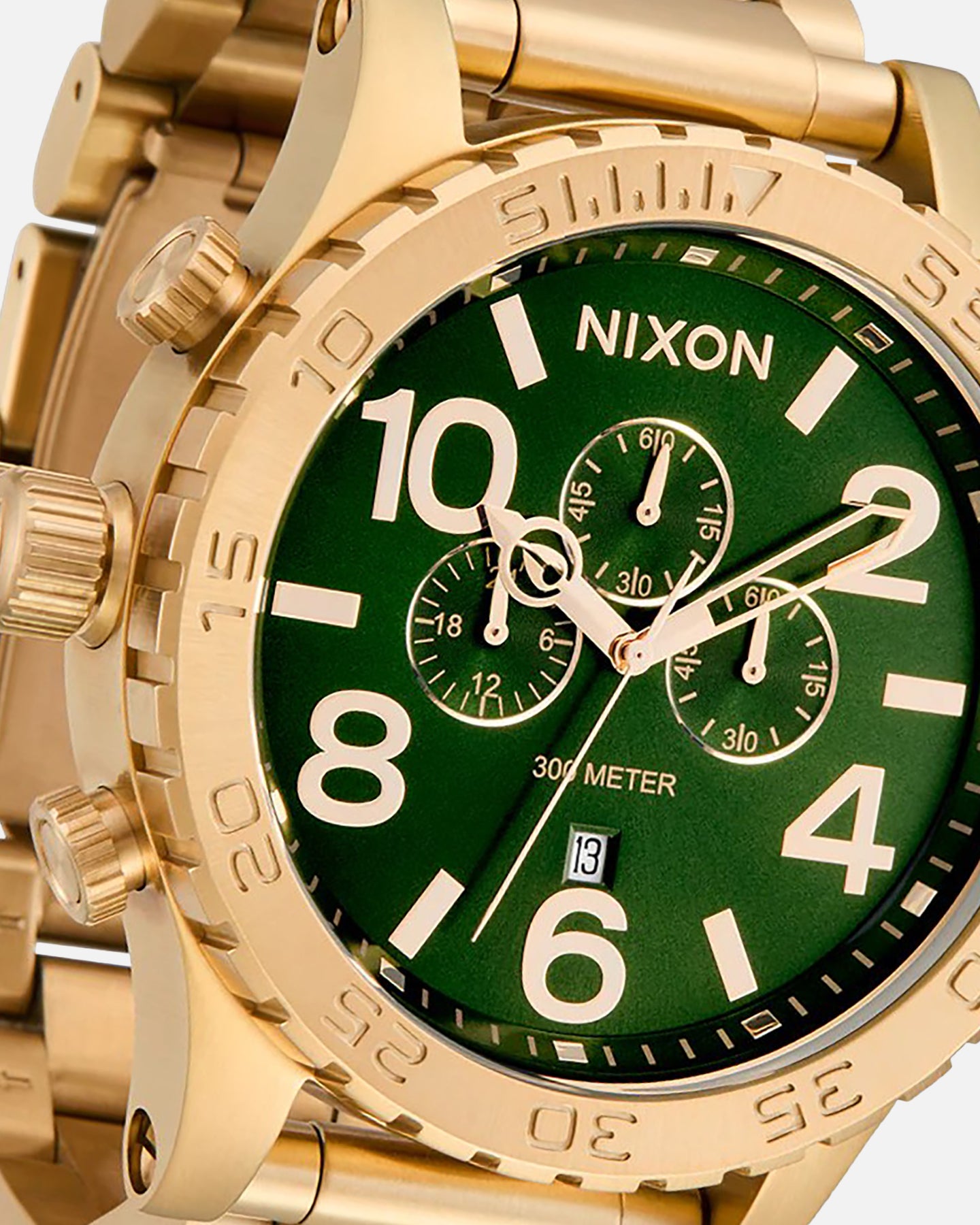Nixon 51-30 Chrono Gold/Green | Culture Kings US