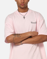 Carre Side Script Oversized T-Shirt Pink