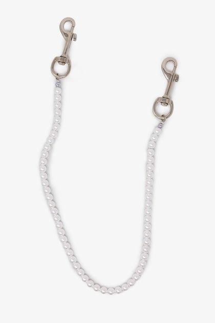 MNML Pearl Wallet Chain Belt White