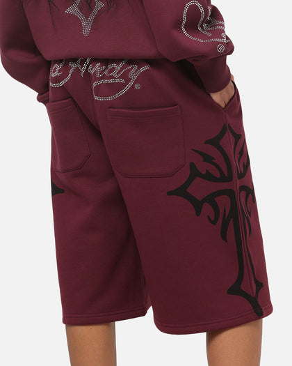 Ed Hardy Trinity Baggy Sweat Shorts Plum