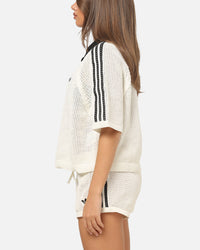 Adidas Women's Crochet Polo Shirt White/Black