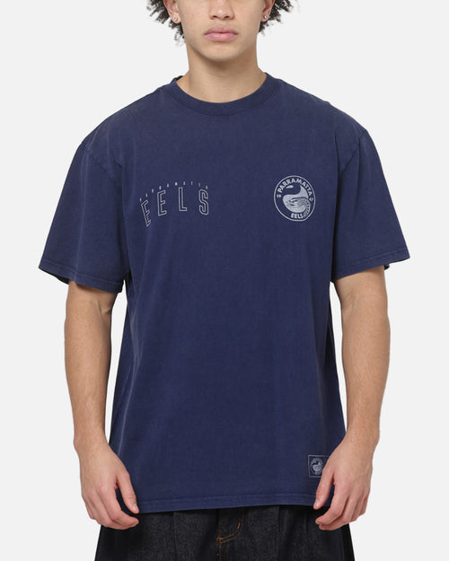 Bleacher Athletic Parramatta Eels NRL Attrition Washed T-Shirt Blue