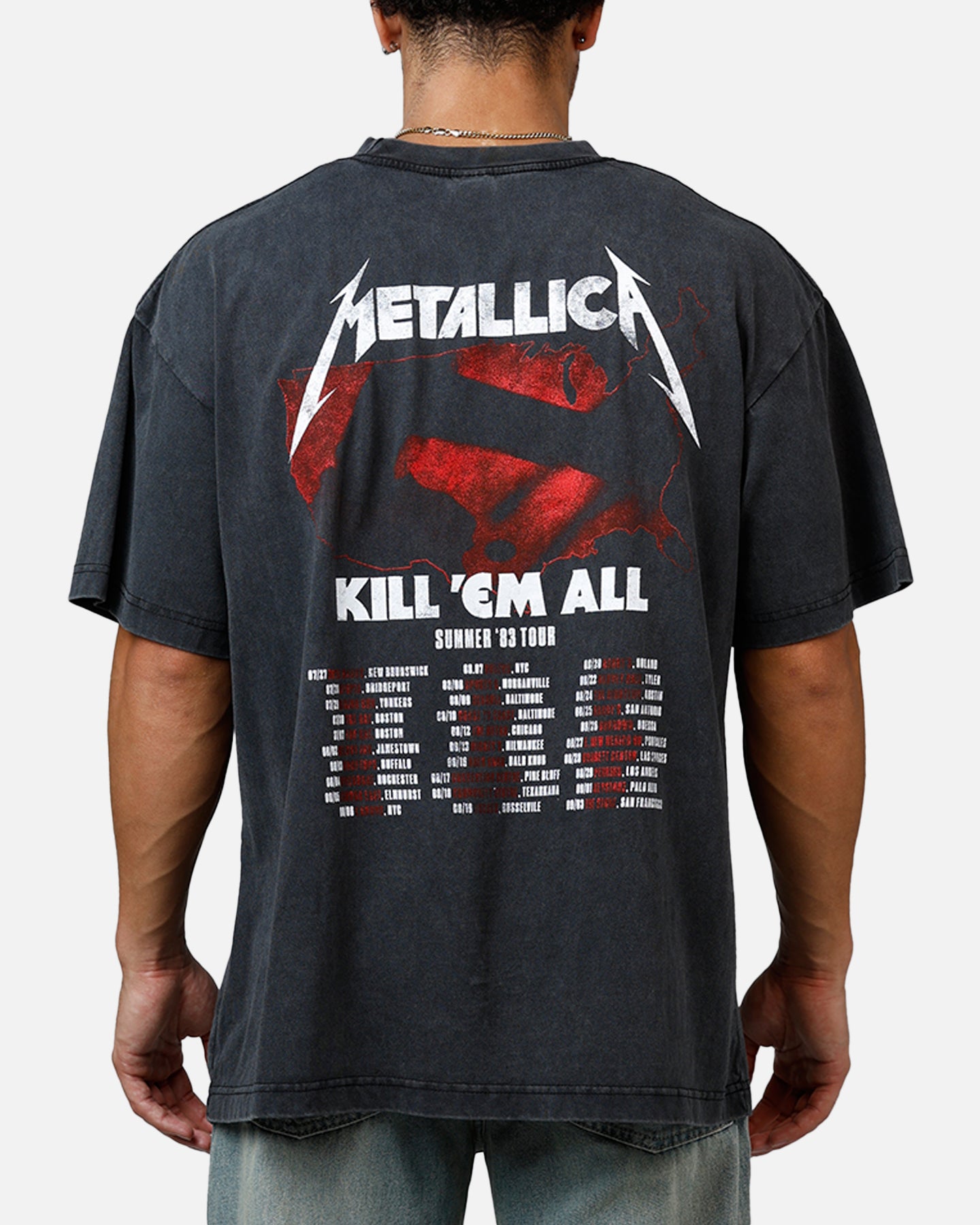 Merch Traffic Metallica 1983 Tour T-Shirt Washed Black | Culture