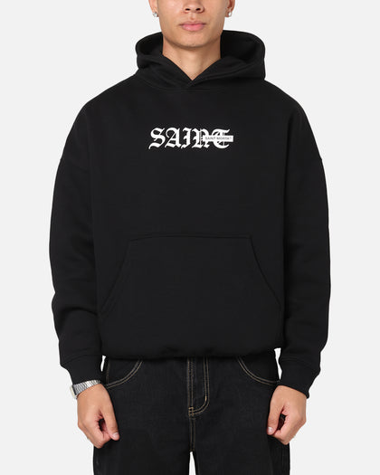 Saint Morta Gothic Stack Boxy Hoodie Black