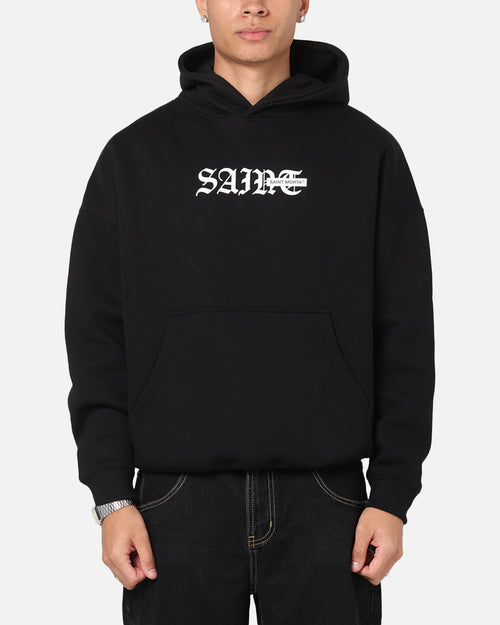 Saint Morta Gothic Stack Boxy Hoodie Black