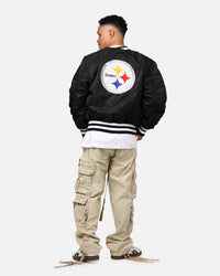 New Era X Alpha Series X NFL Pittsburgh Steelers MA-1 Bomber Jacket Black