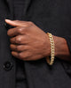 NXS 12mm Diamond Cuban Link Bracelet Iced Gold