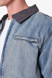 MNML Quilted Lined Work Jacket Vintage Blue