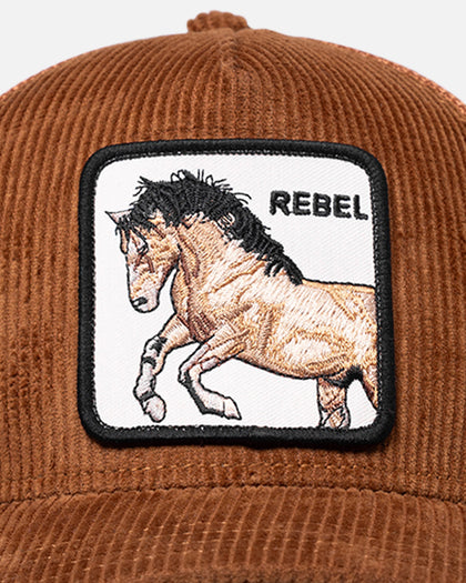 Goorin Bros Diapper Rebel Corduroy Rebel Trucker Snapback Brown