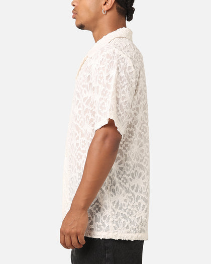 XXIII Sheer Daisy Button Up Shirt Off White