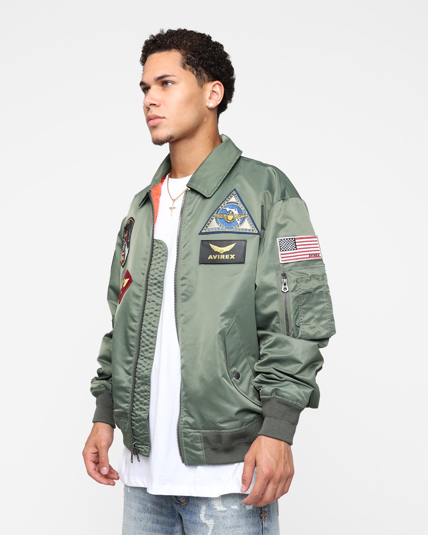 AVIREX 90s〜00sタグ CWU-45P フライトジャケット カーキ M Avirex CWU-45P Flight Jacket Flight Green | Culture Kings US