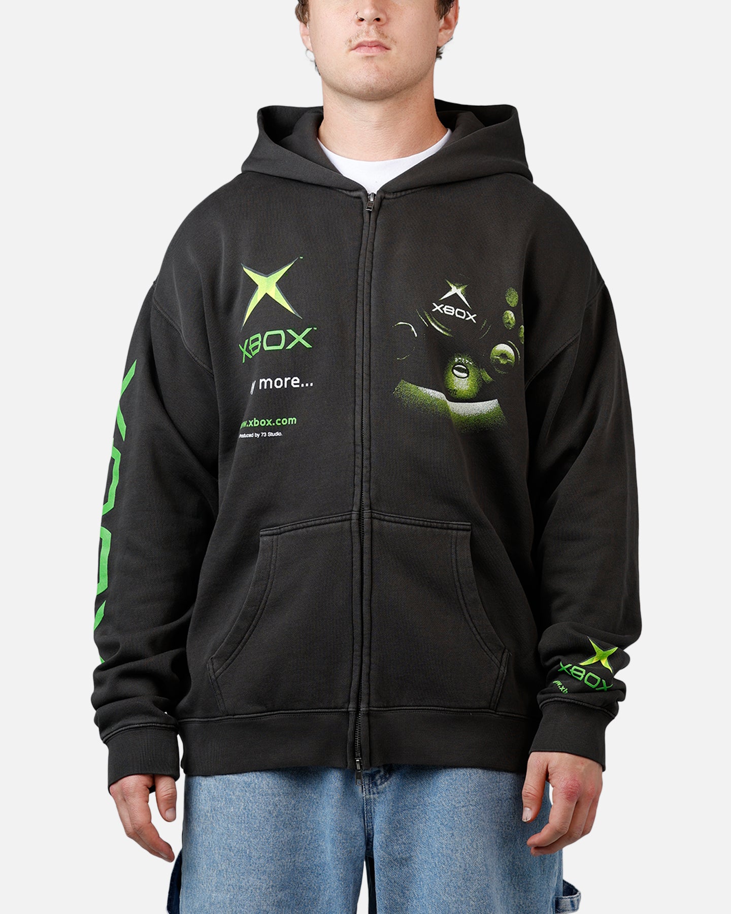 ODB McGIRT ポストゲームウェア 73Studio X Xbox 25th Anniversary Play More Zip Hoodie Black
