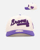 Mitchell & Ness Atlanta Braves 'Chainstitch Wordmark' Pro Pinch Snapback Purple