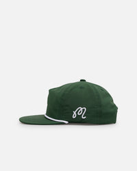 Malbon Nylon Structured Rope Snapback Evergreen/White