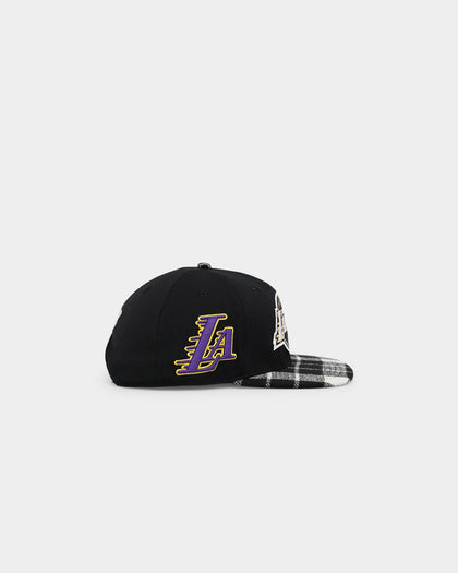 Pro Standard Los Angeles Lakers Prep Plaid Brim Snapback Black