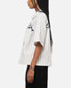 Ed Hardy Euro Short Sleeve Button Up Shirt White Pinstripe