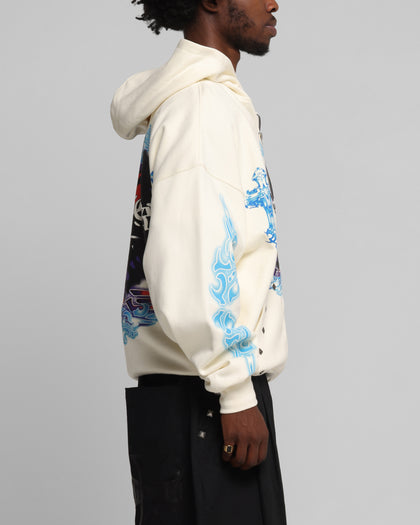 Loiter Hearts Zip Hoodie Off White