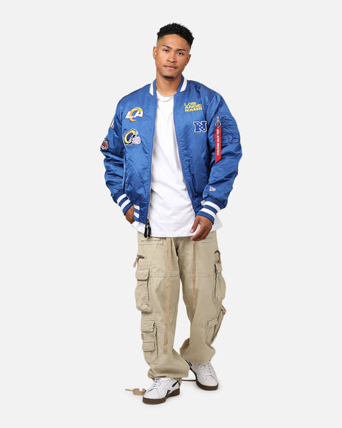 New Era X Alpha Series X NFL Los Angeles Rams MA-1 Bomber Jacket Royal/Black