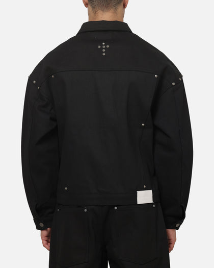 Saint Morta Crucible Trucker Denim Jacket Black Wax Indigo