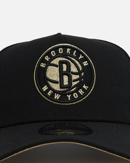New Era Brooklyn Nets 'NBA Gold Links' 9FORTY A-Frame Snapback Black/Gold