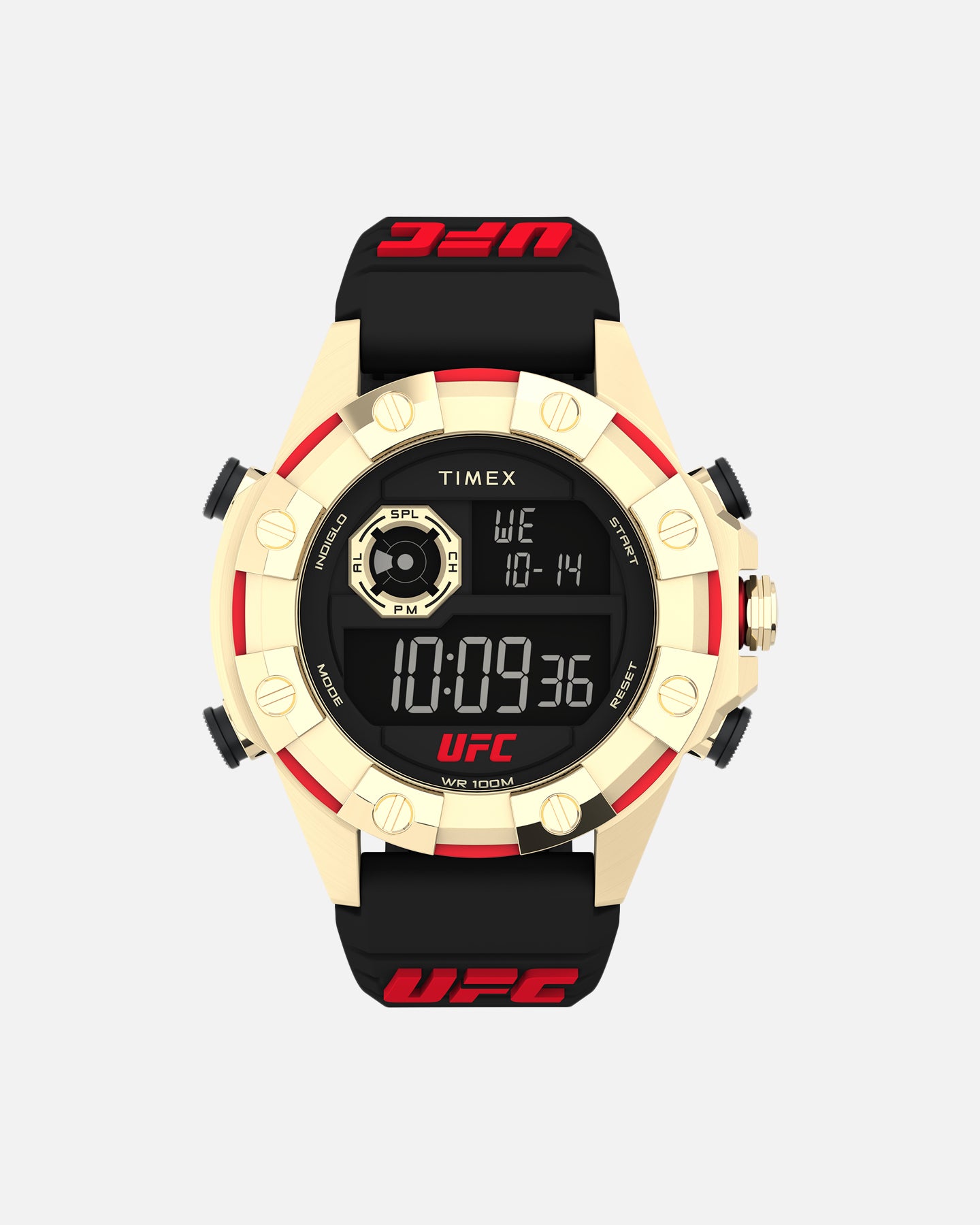 UFC X Timex Watches Kick Silicone Strap Digital Watch Black/Gold