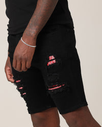 Saint Morta Paisley Summum Shorts Black/Red
