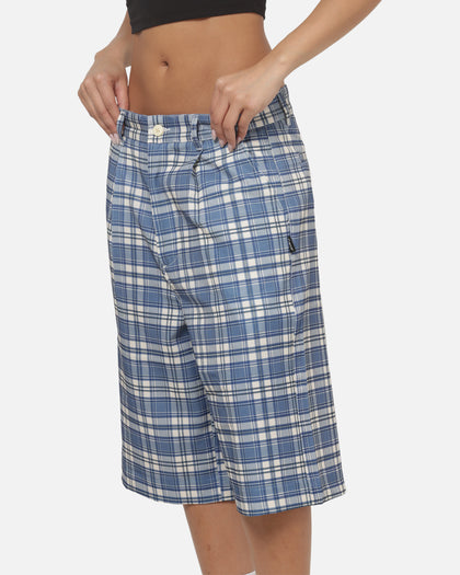 Carre Heritage Pleated Shorts Blue-plaid