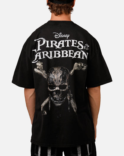Goat Crew Disney Pirates Of The Caribbean Pirates Group Vintage T-Shirt Black Acidwash