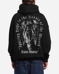 Saint Morta Weiry Hearts Boxy Hoodie Black