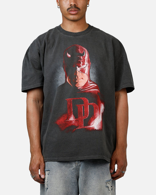 American Thrift Marvel Daredevil Face Heavyweight T-Shirt Black Wash