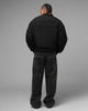 Loiter Hybrid Cropped Bomber Jacket Black