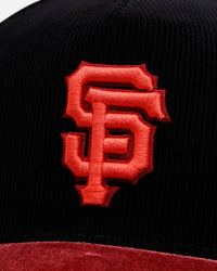 New Era San Francisco Giants 'Velvet Cord Certified Lover' 9FORTY A-Frame Premium Corduroy Snapback Black