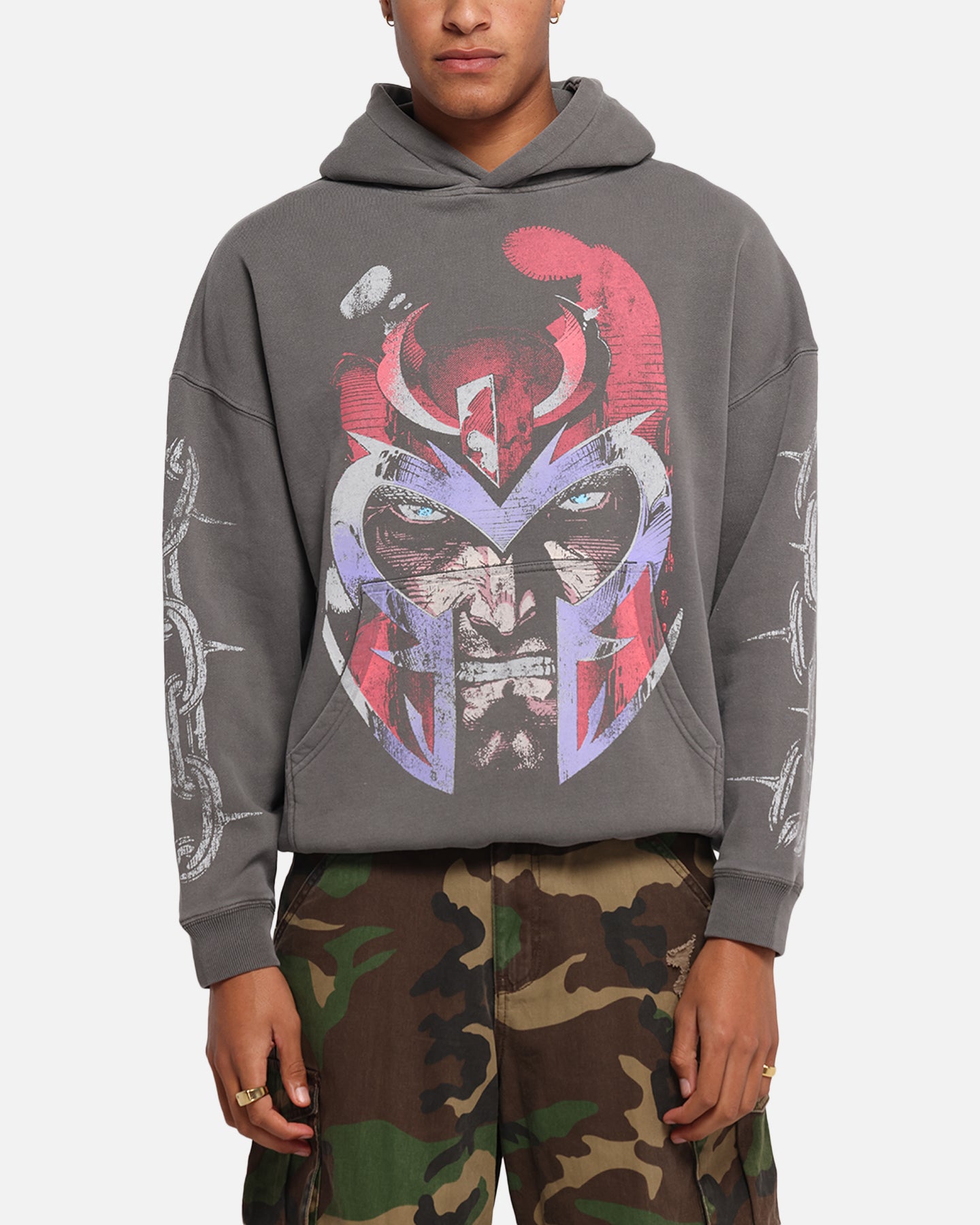 73Studio Marvel X-Men Magneto Premium Hoodie Washed Charcoal