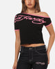 Ed Hardy Women's Aline Baby T-Shirt Black/Pink
