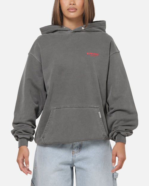 Represent Owners Club Hoodie Washed Black